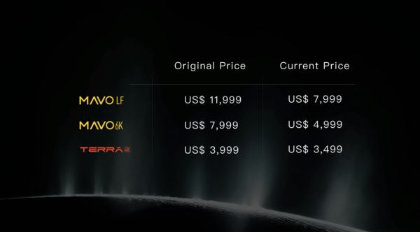 Kinefinity обрушила цены на кинокамеры Terra 4K, Mavo, Mavo LF